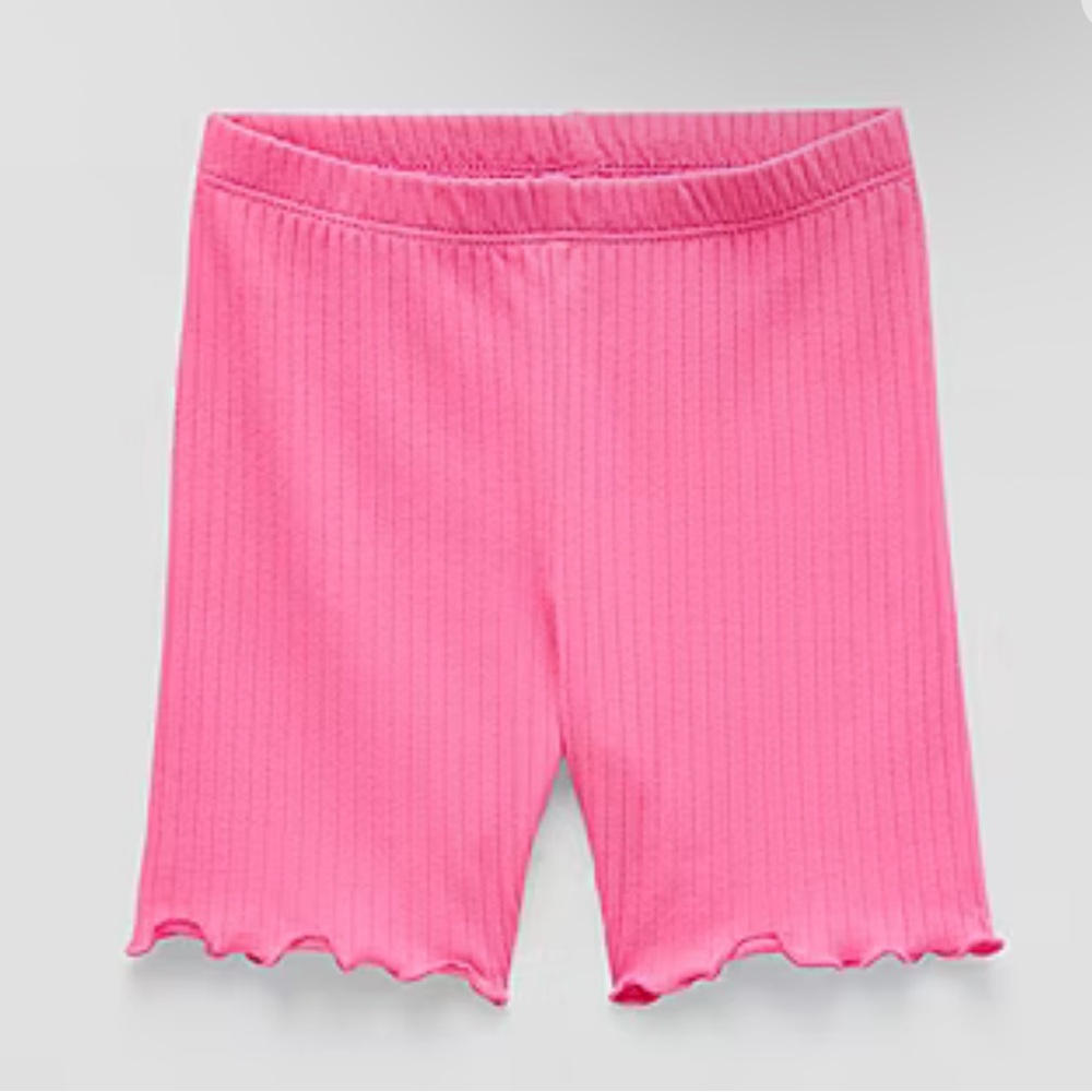 Oshkosh B’gosh | Pink Ribbed Lattice Hem Biker Shorts